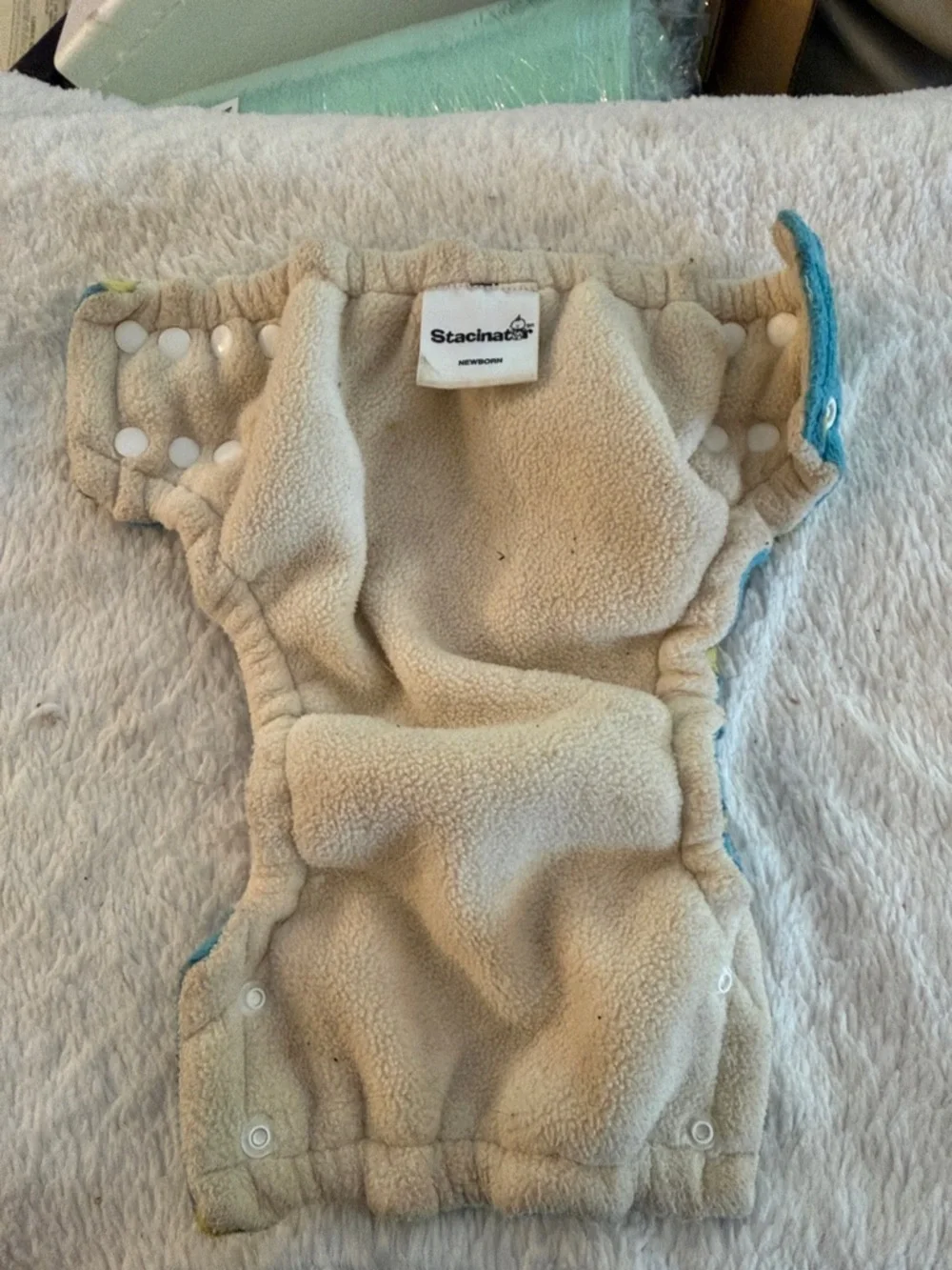 5/$25 Kids Adjustable Cloth Diaper Blue Moon & Star Fleece Cloth Snap Closure